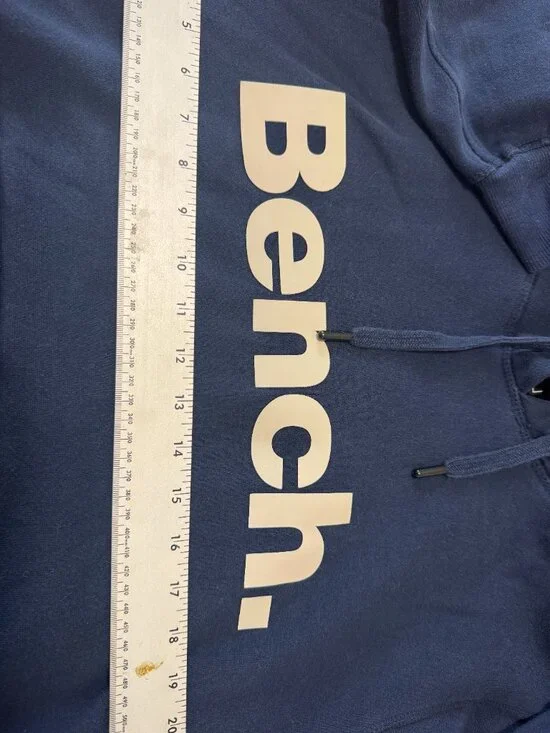 Bench Sweatshirt Women's Size XXL Blue 'Bench" Logo Chunky Cozy Hoodie - Picture 5 of 10